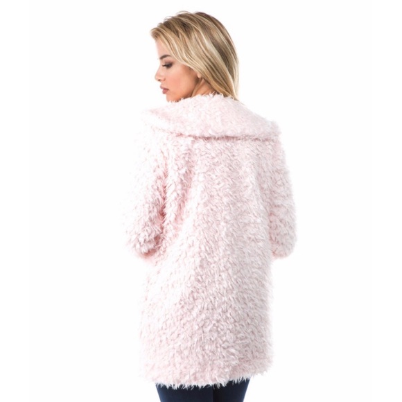 • 2X H P • Parisa Shaggy Faux Fur Coat - Pink - Picture 5 of 9